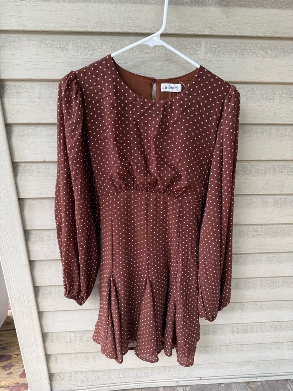 Women's Brown Polka Dot Long Sleeve Dress by We The Free